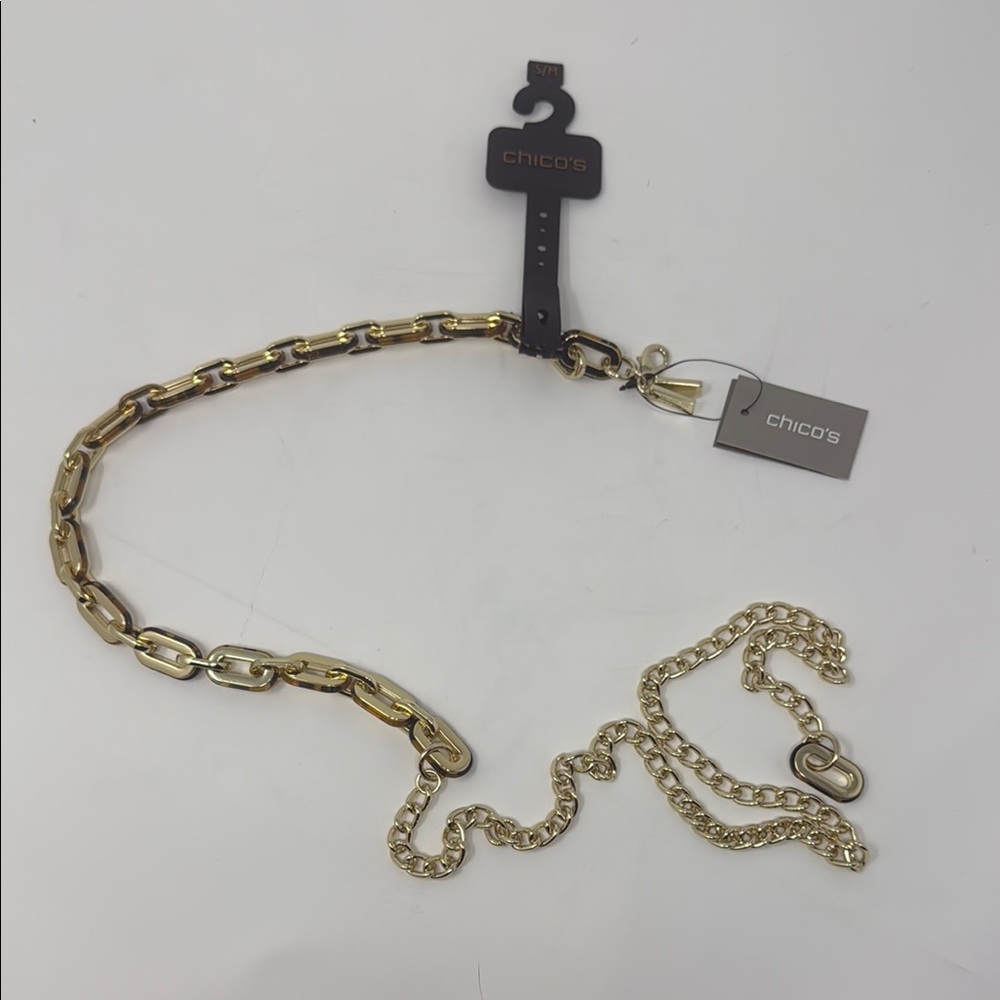 Chico's Elegant NWT Gold Chain Belt SIZE S/M
